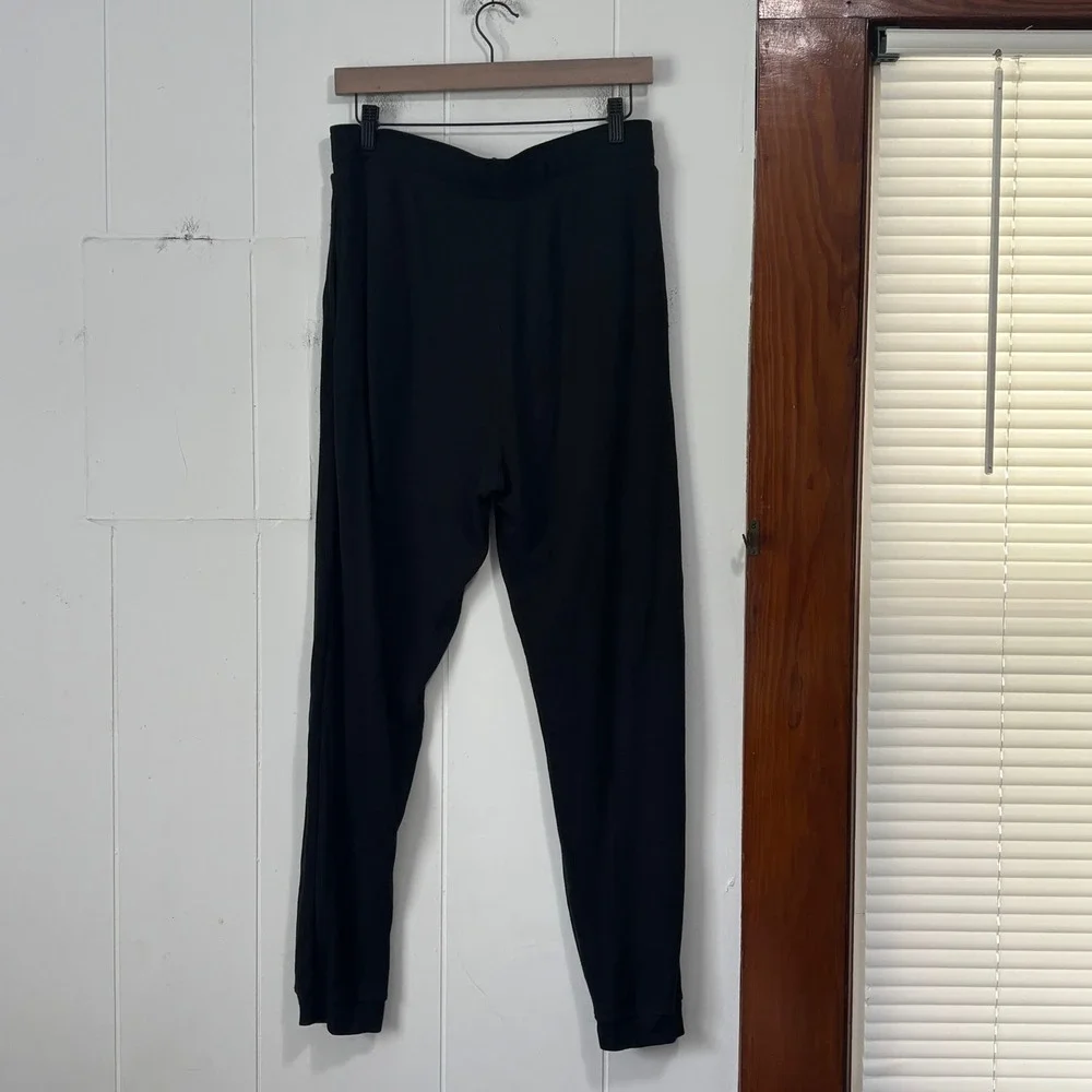 Victoria's Secret PINK Black Ribbed Sleepwear Joggers Pajama Pants Medium